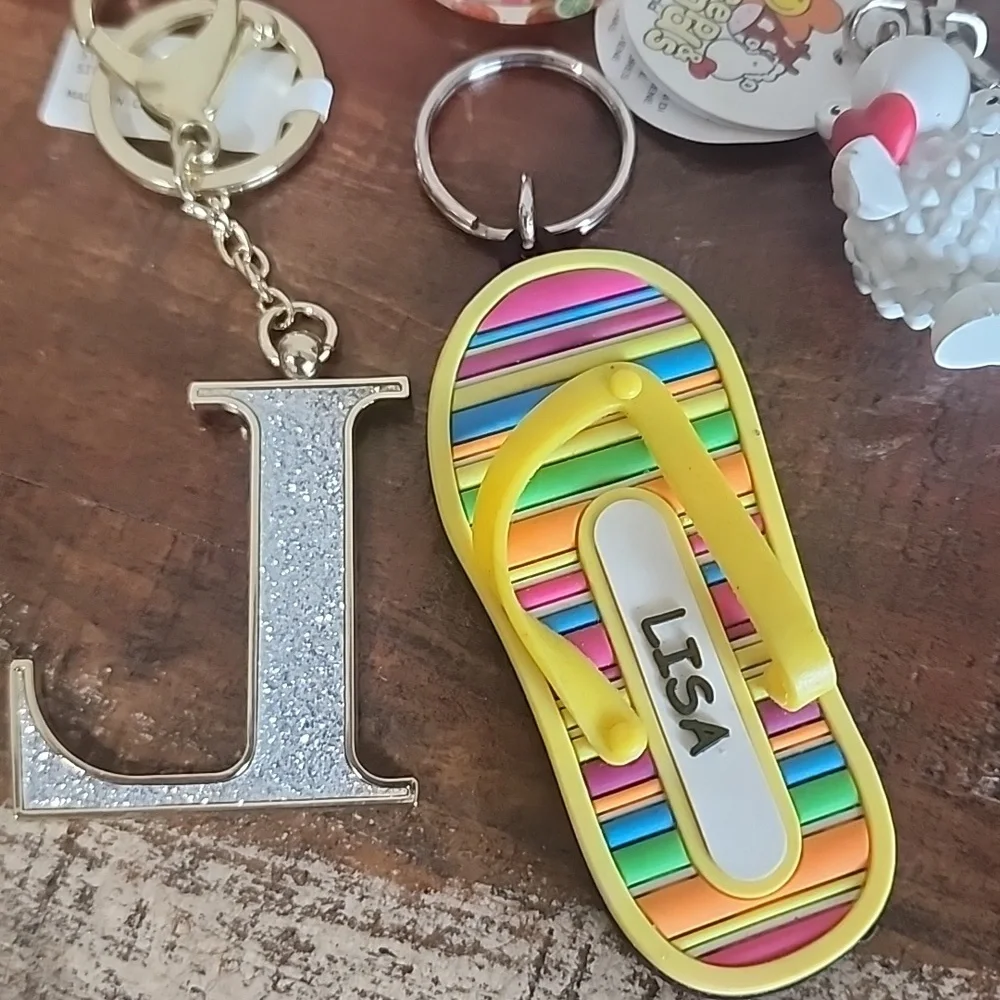 Purse Charm Bag Keychain Lot 4 Flipflop Letter L C Lamb Sheep World